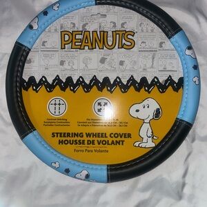 🥜🔥Peanuts Snoopy Blue Steering Wheel Cover 14.5–15 in | Cute Car Decor🔥🥜